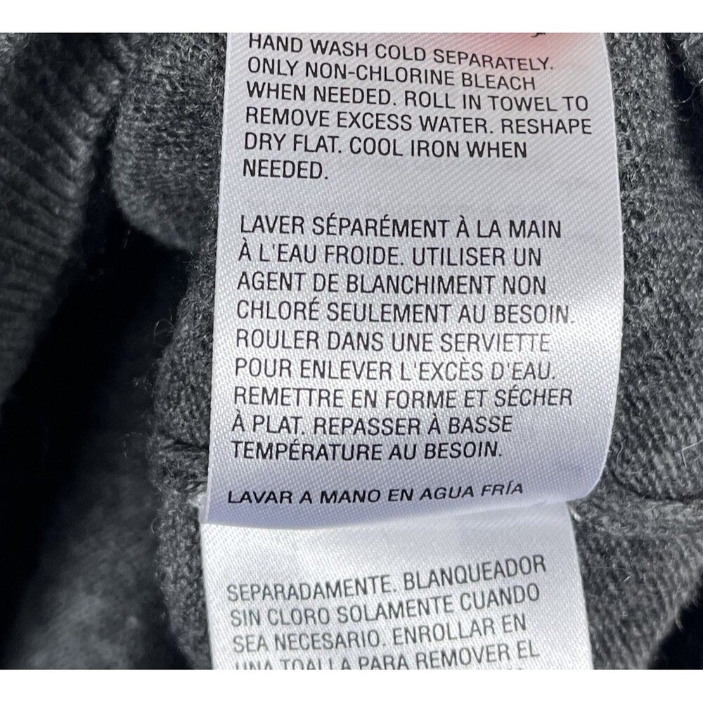 INC Cashmere Silk Wool Gray Cold Shoulder Grommet Knit Sweater Women’s L - Picture 14 of 16